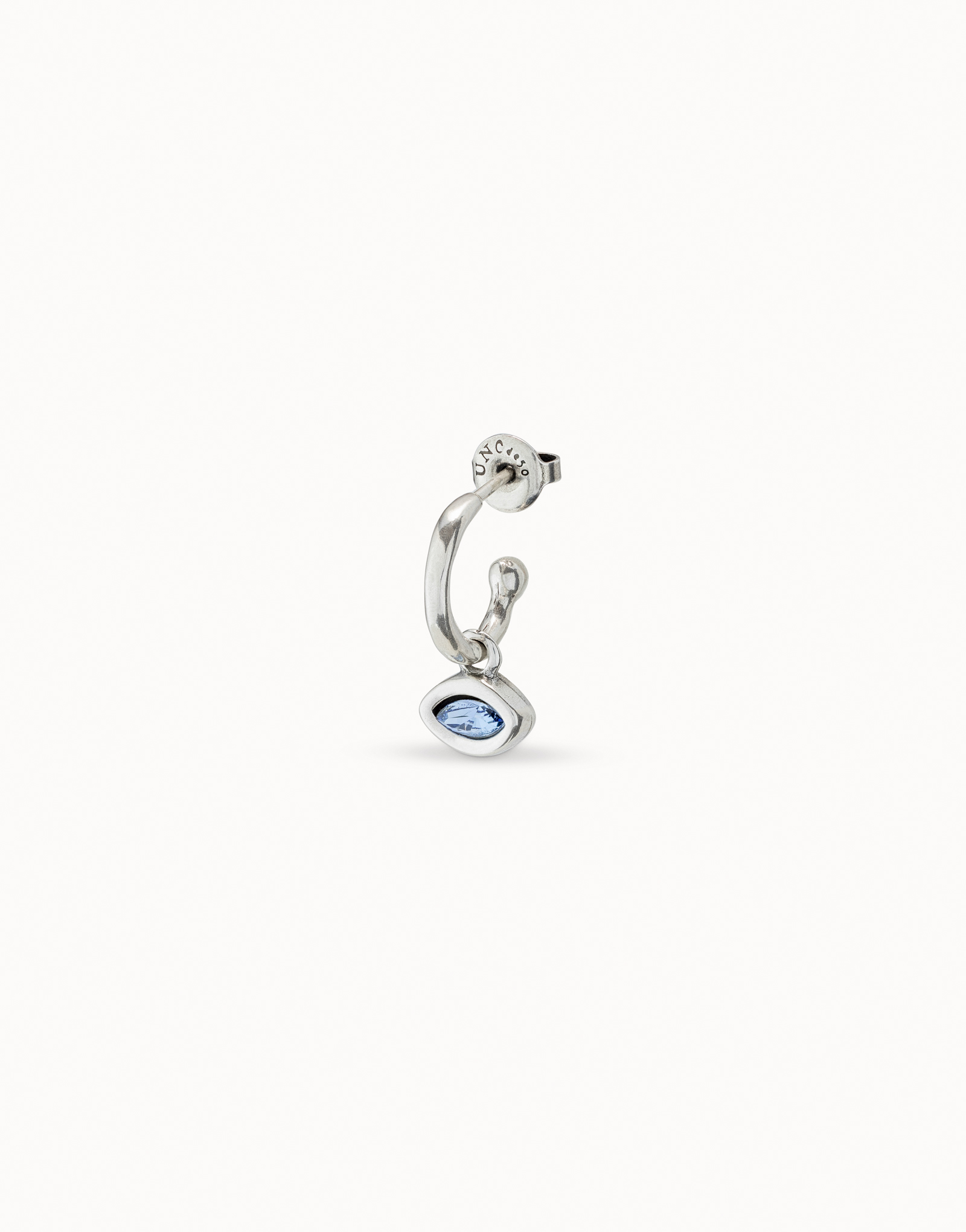 Sterling silver-plated eye piercing charm with a crystal, Silver, large image number null