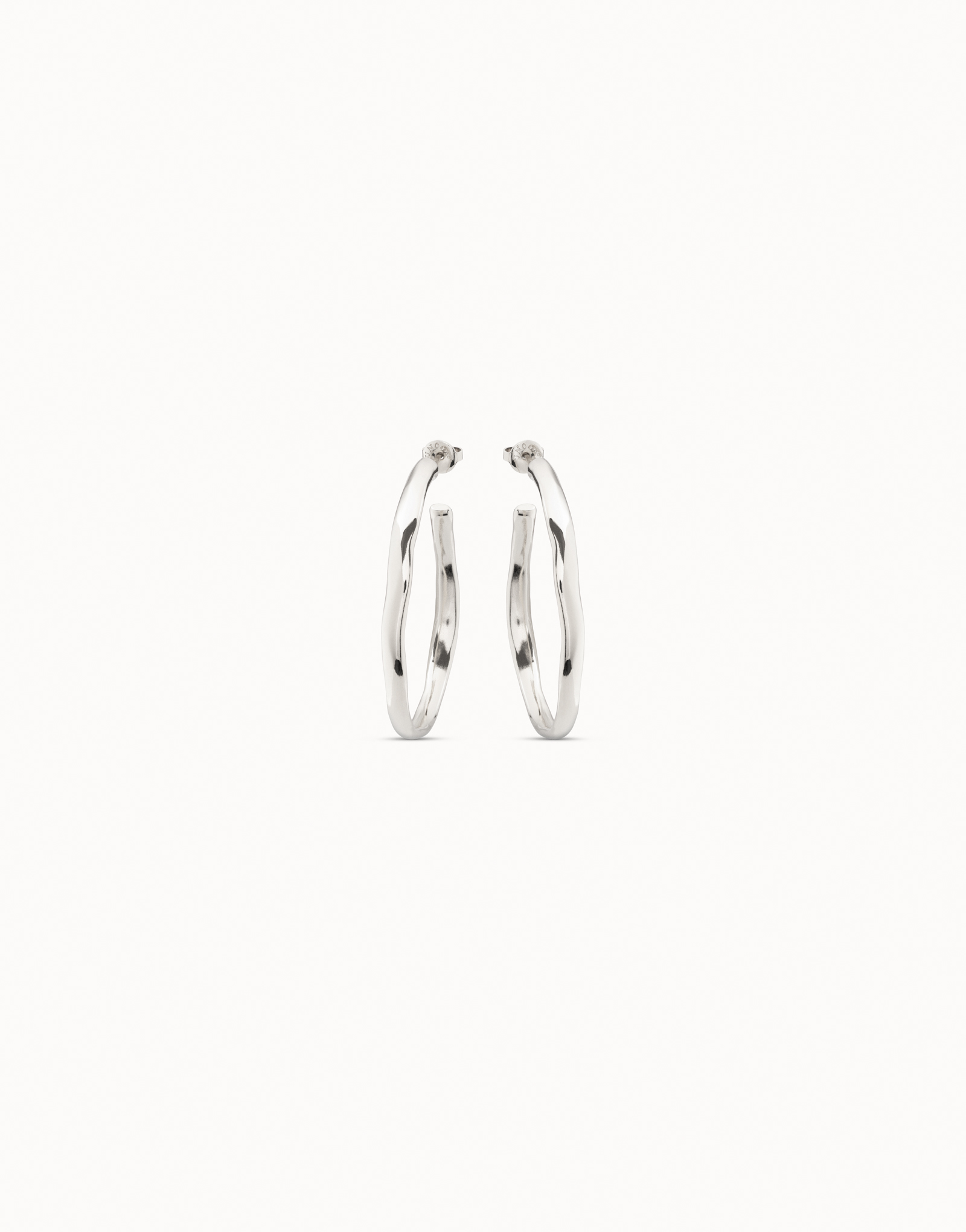 Sterling silver-plated open hoop earrings, Silver, large image number null