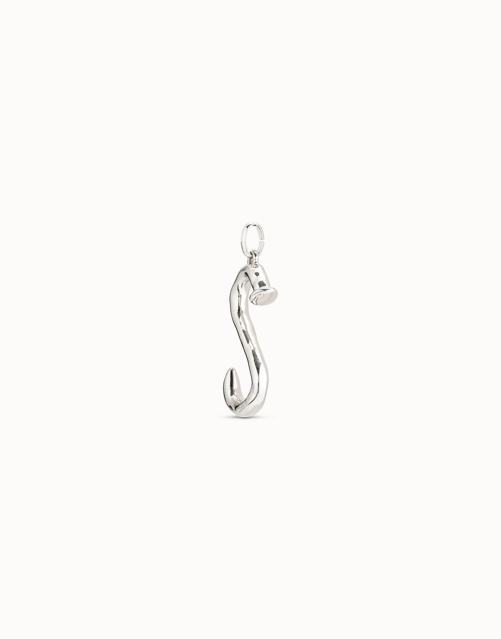 Sterling silver-plated letter S pendant, Silver, large image number null