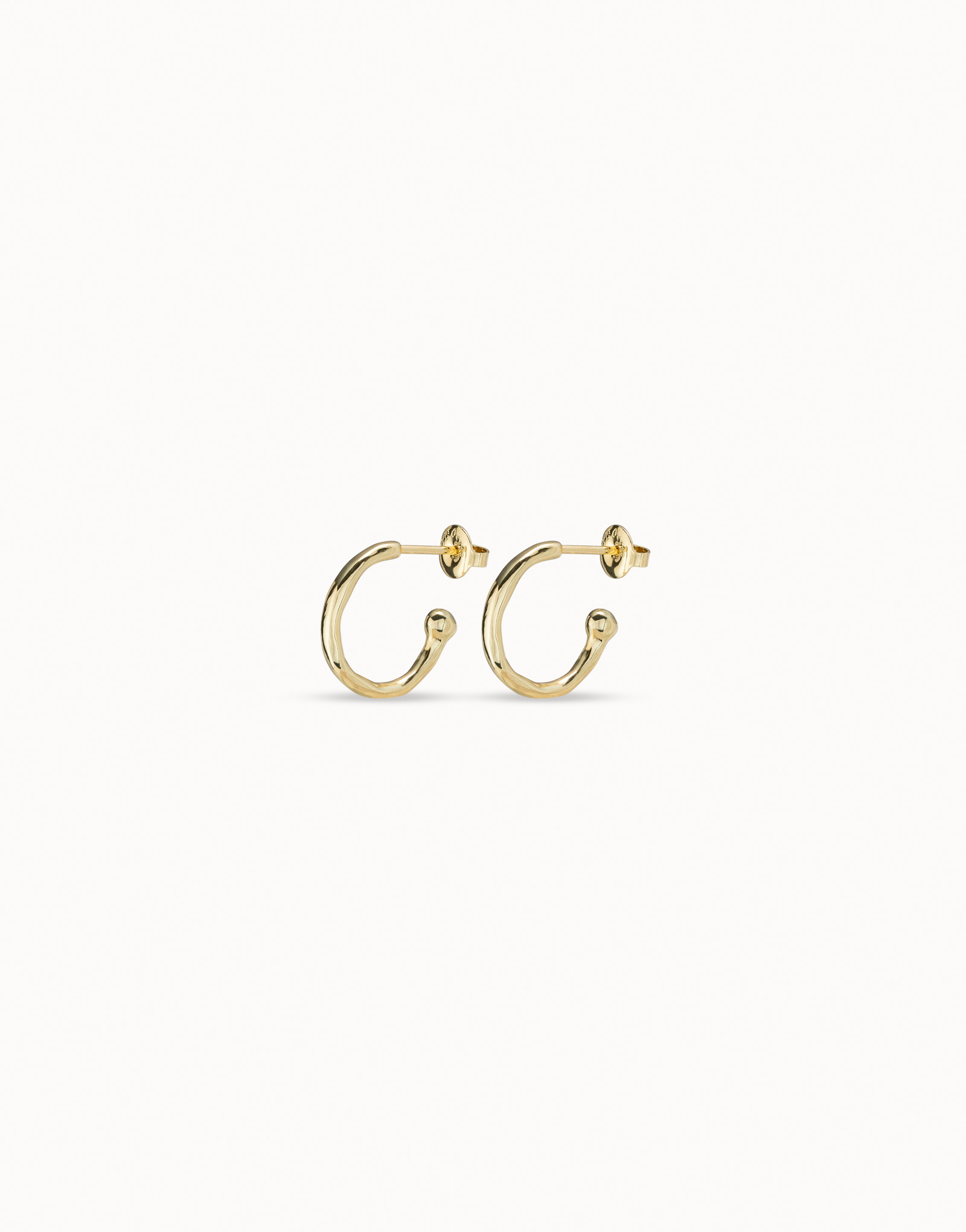 18K gold-plated hoop shaped earrings, Golden, large image number null