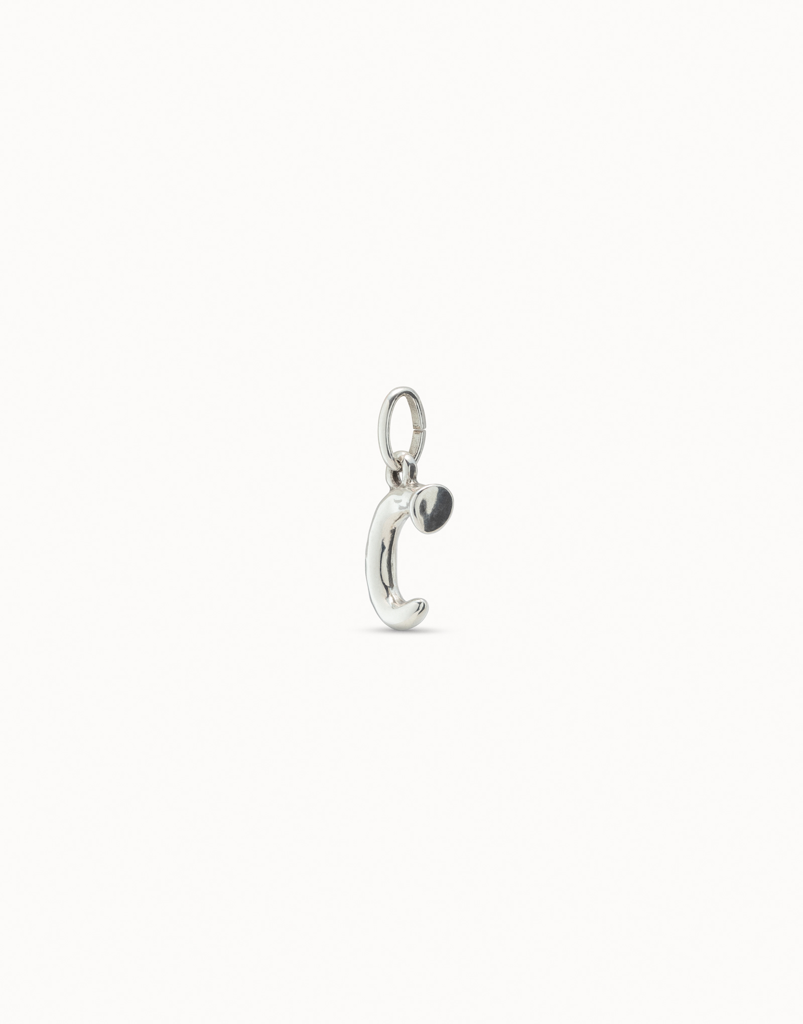 Sterling silver-plated letter C charm, Silver, large image number null