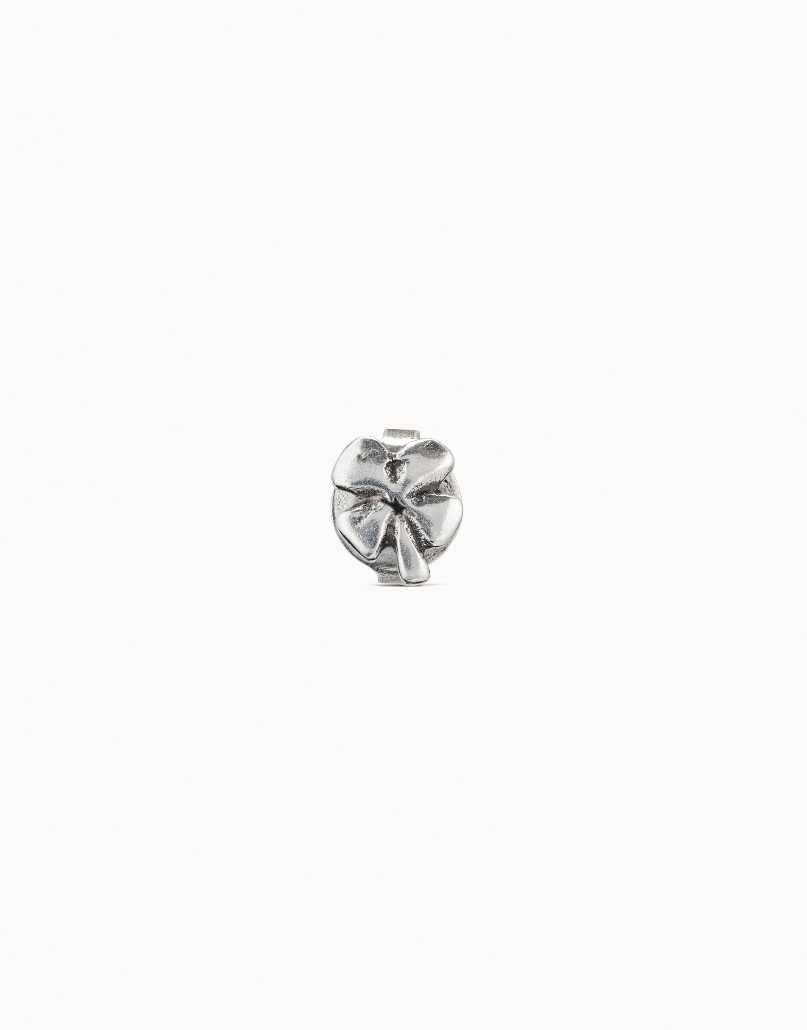Sterling silver-plated clover piercing, Silver, large image number null