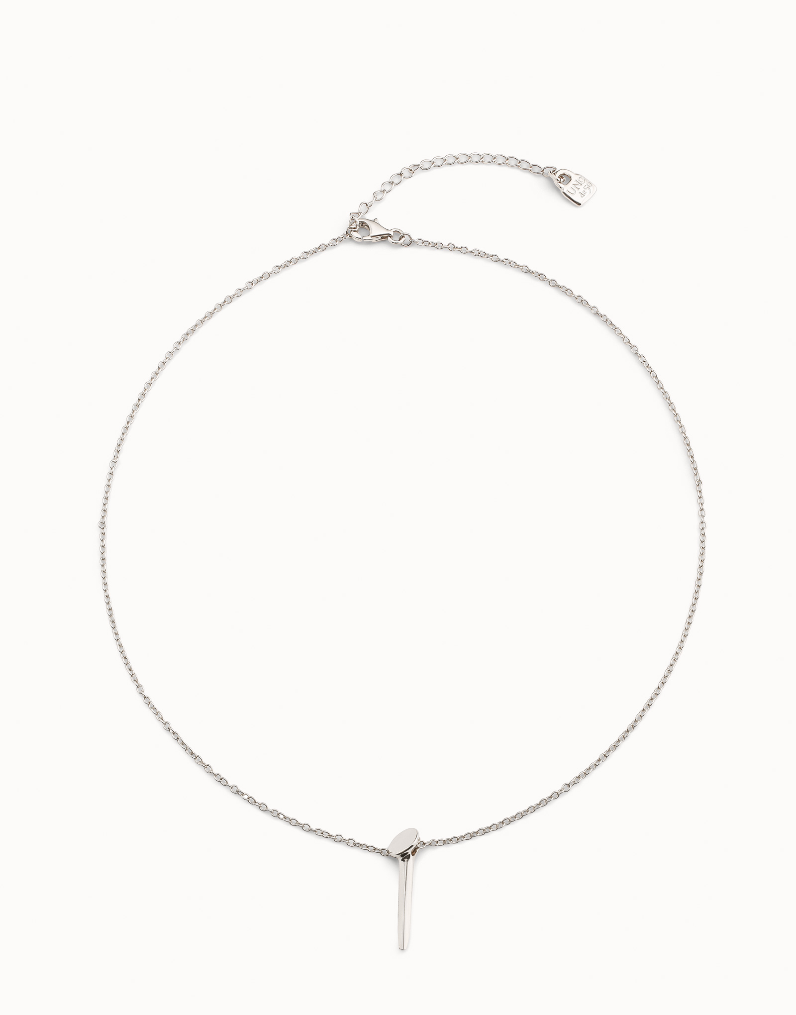 Sterling silver-plated nail shaped necklace, Silver, large image number null