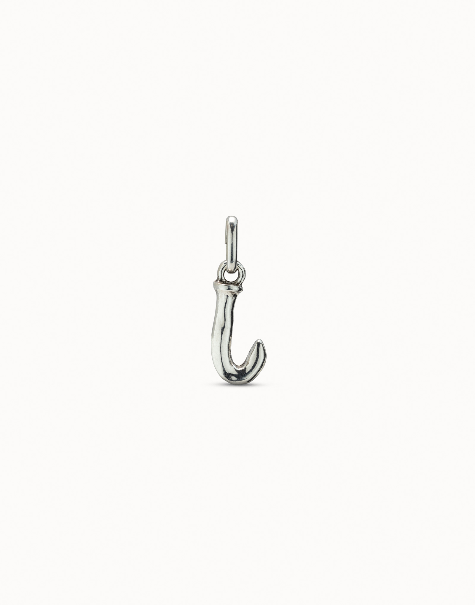 Sterling silver-plated letter J charm, Silver, large image number null