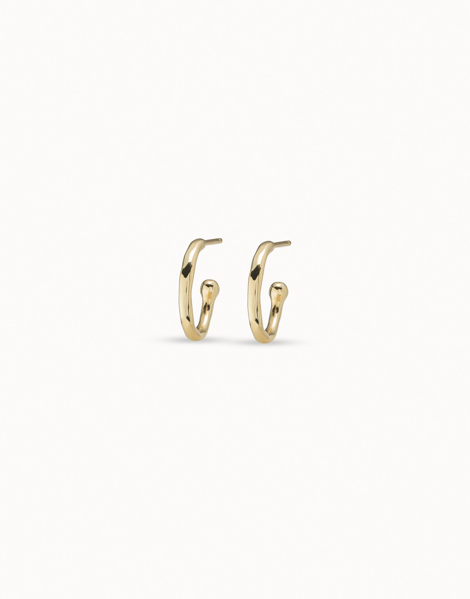 18K gold-plated hoop shaped earrings, Golden, large image number null