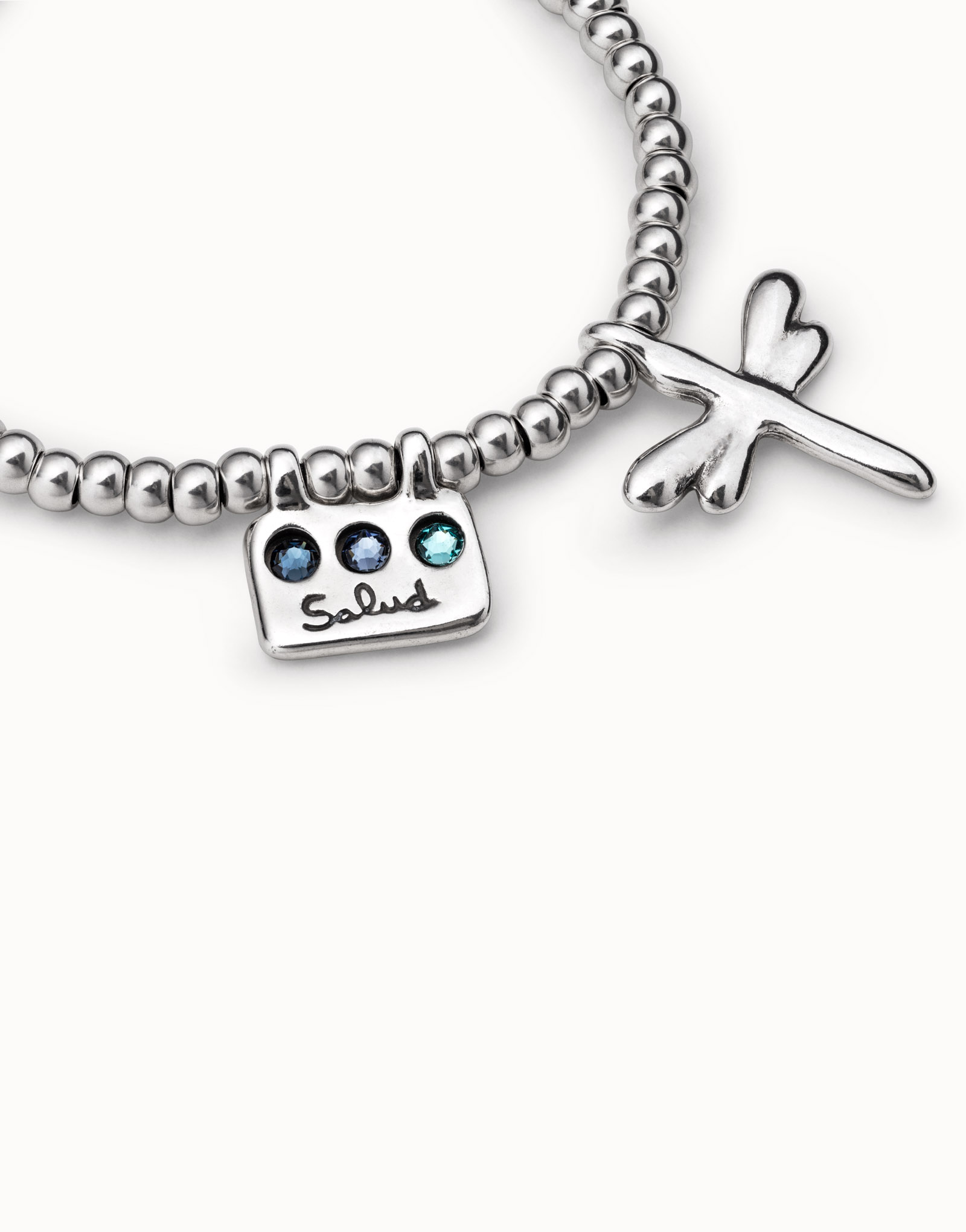 Bracelet élastique plaqué argent avec message Santé, Argent, large image number null