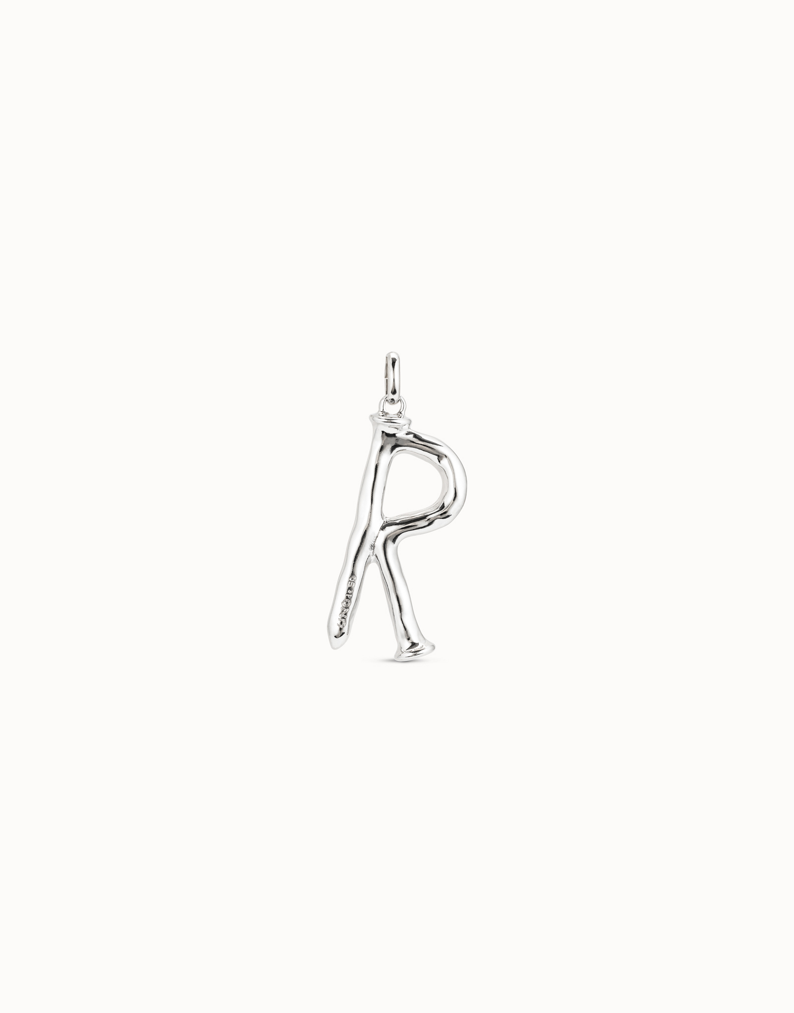 Sterling silver-plated letter R pendant, Silver, large image number null