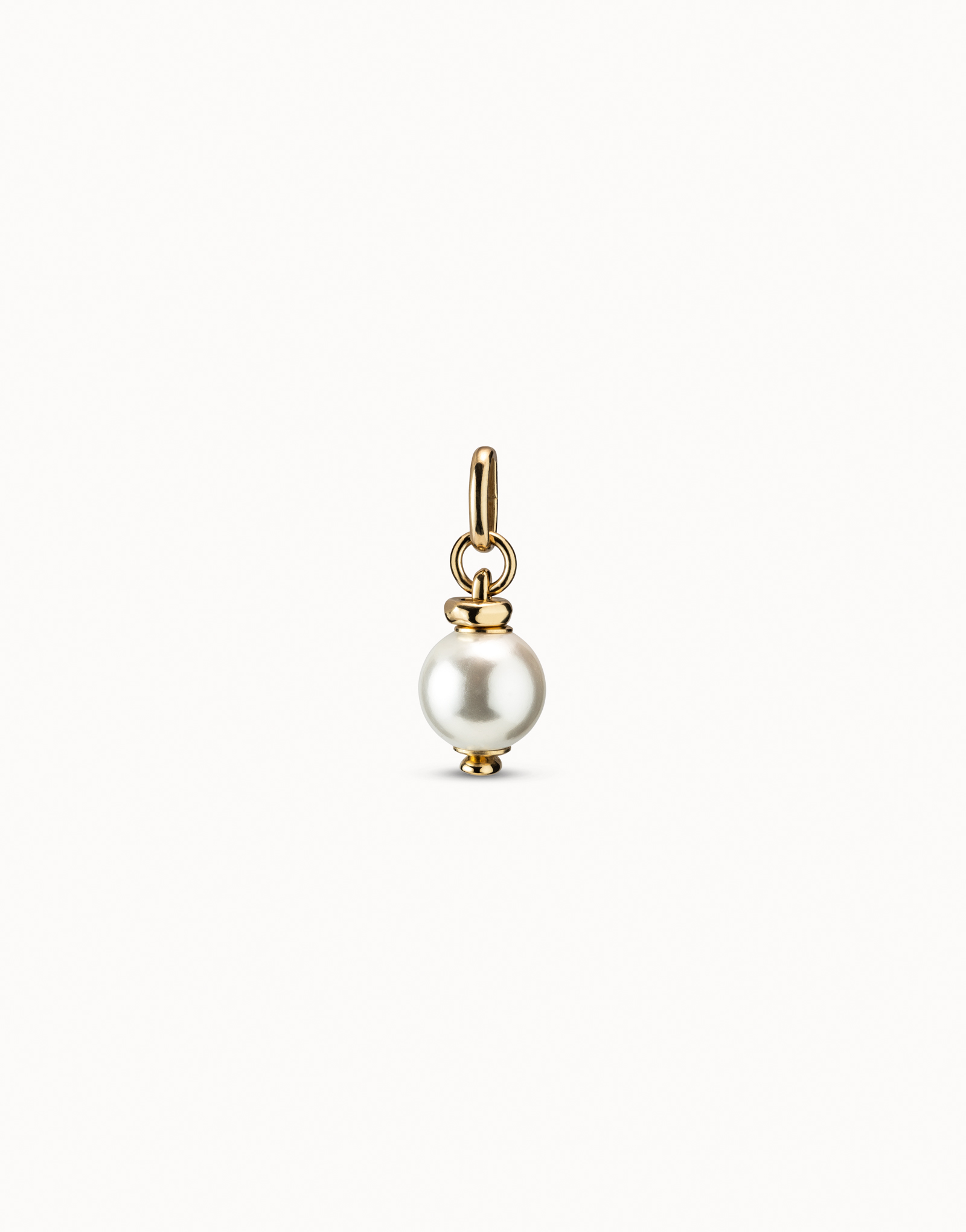 Charm bañado en oro de 18k con perla blanca, Dorado, large image number null