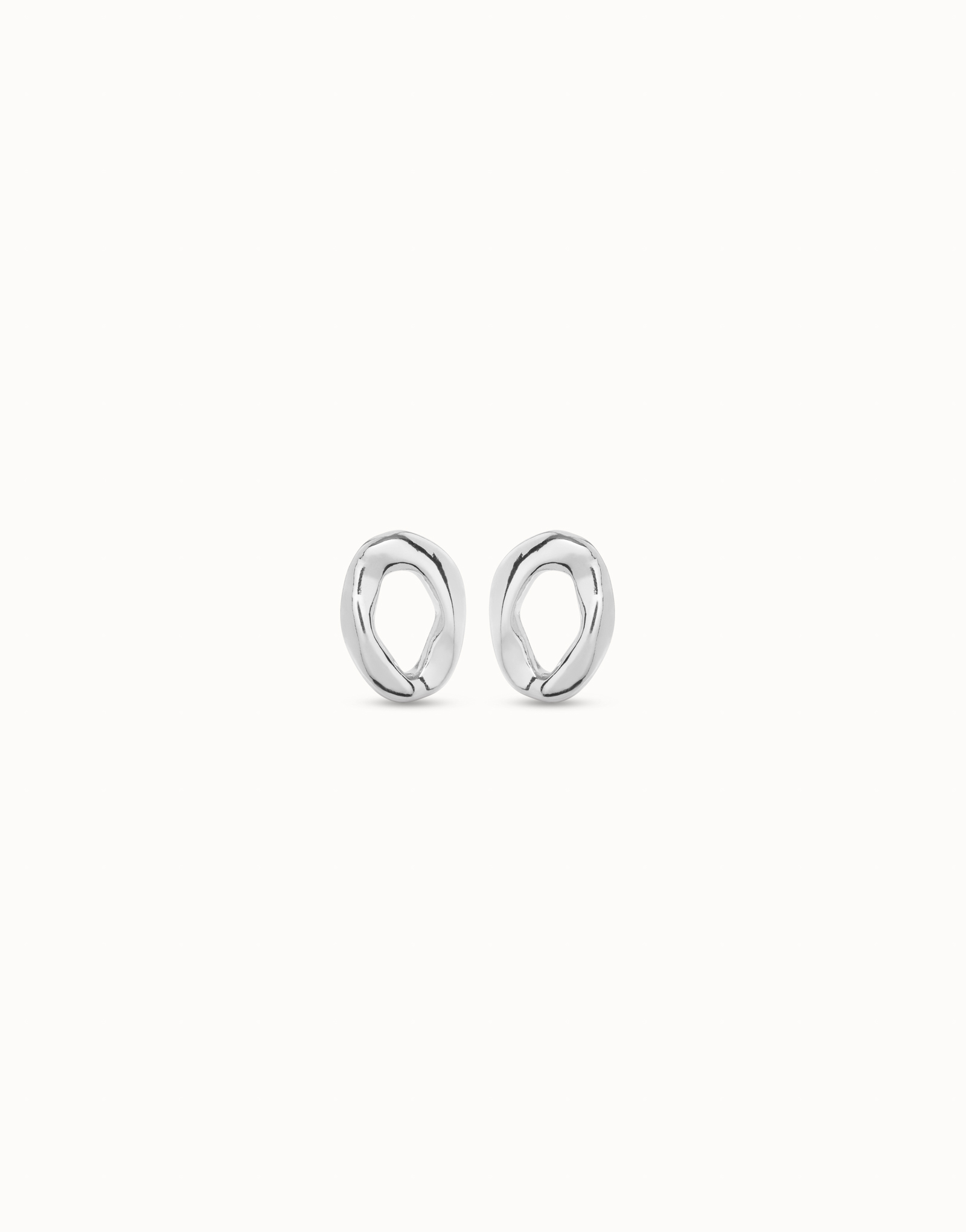 Sterling silver-plated link shaped earrings, Silver, large image number null