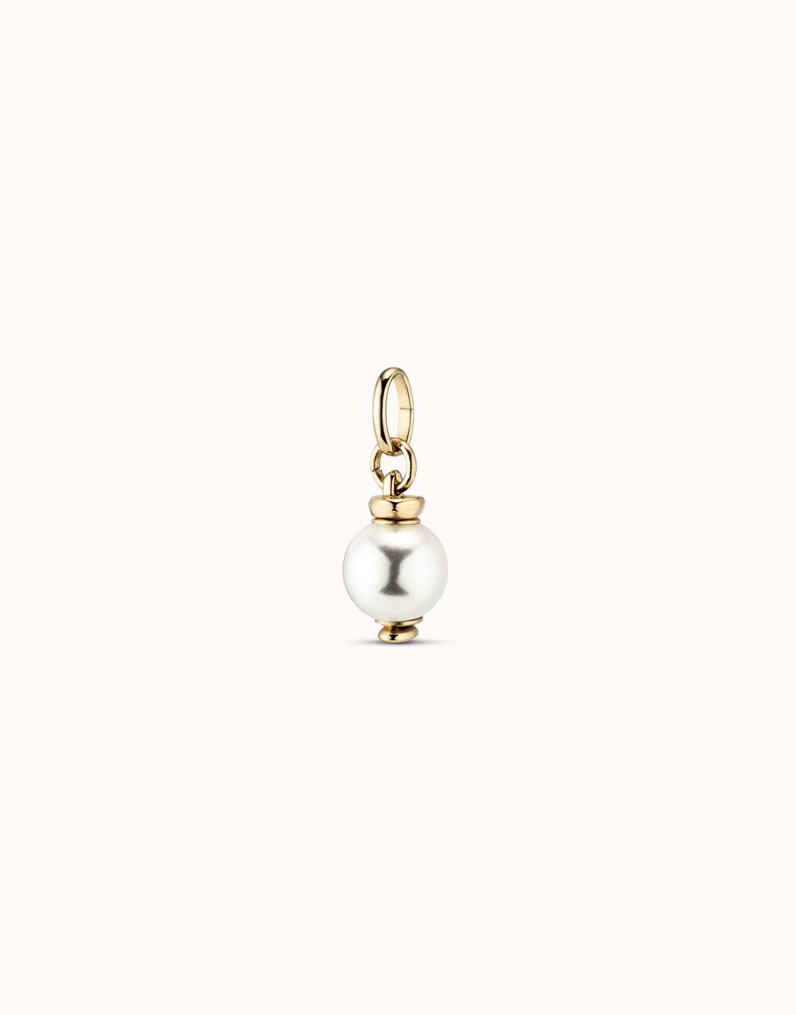 18K gold-plated charm with white pearl, Golden, large image number null