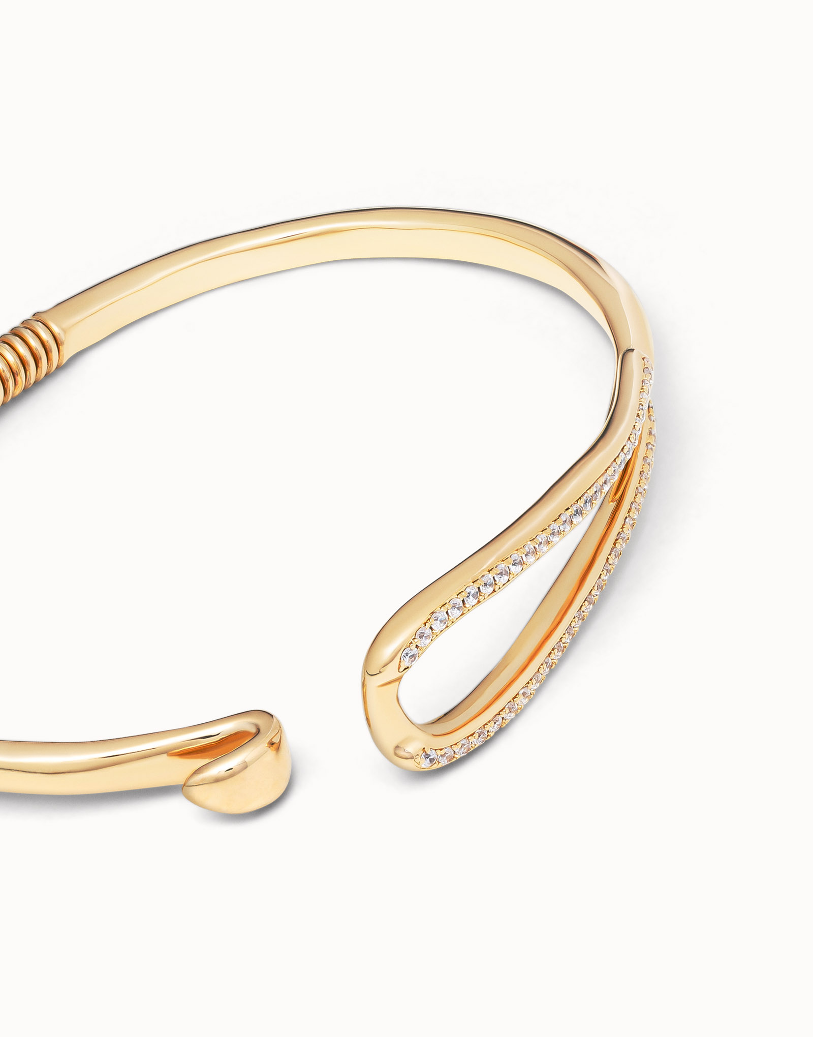 18K gold-plated link shaped bracelet with topaz, Golden, large image number null