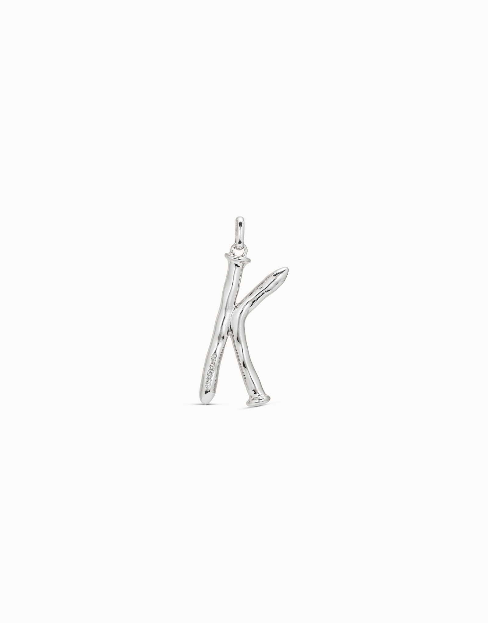 Sterling silver-plated letter K pendant, Silver, large image number null