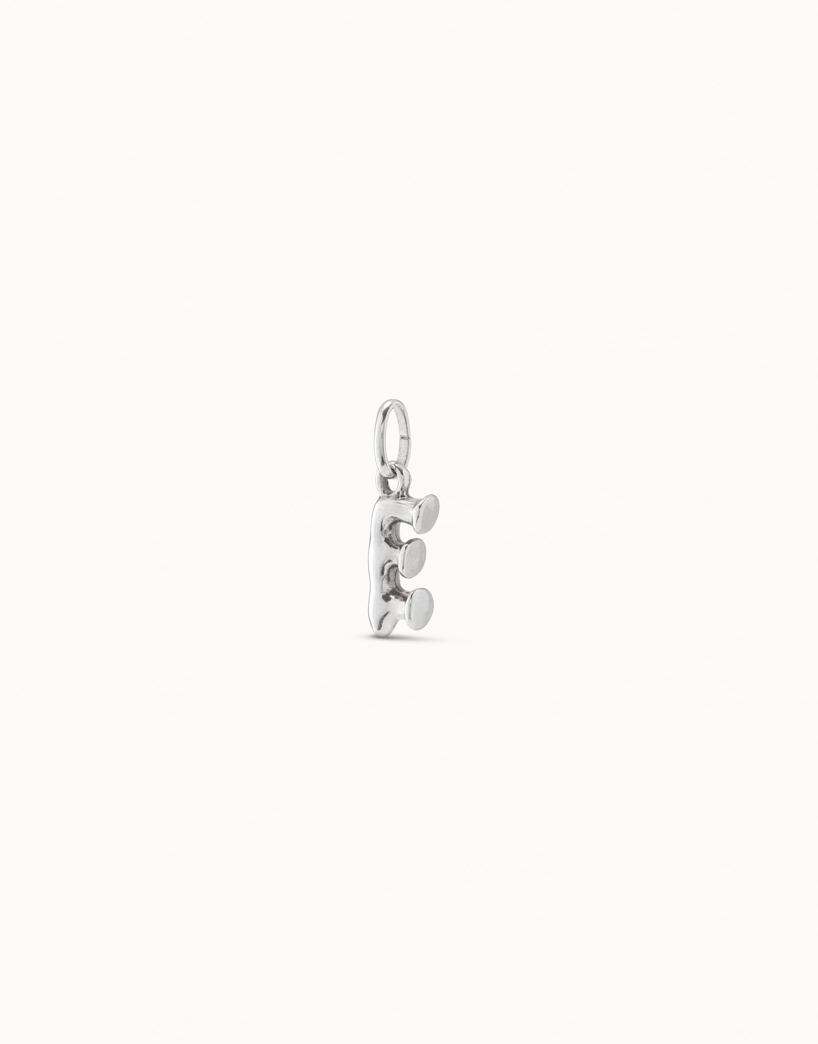 Sterling silver-plated letter E charm, Silver, large image number null