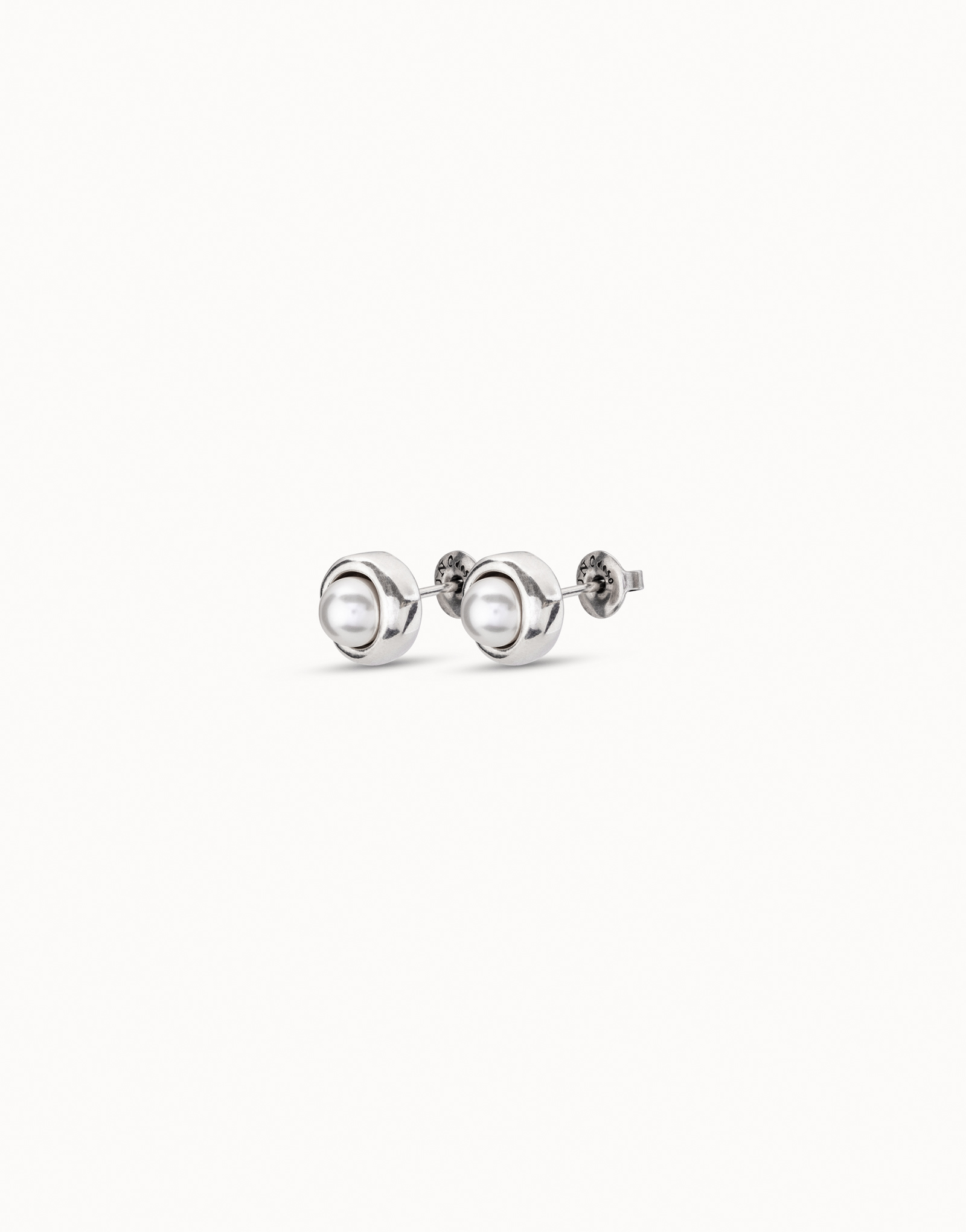 Sterling silver-plated earrings with pearl, Silver, large image number null