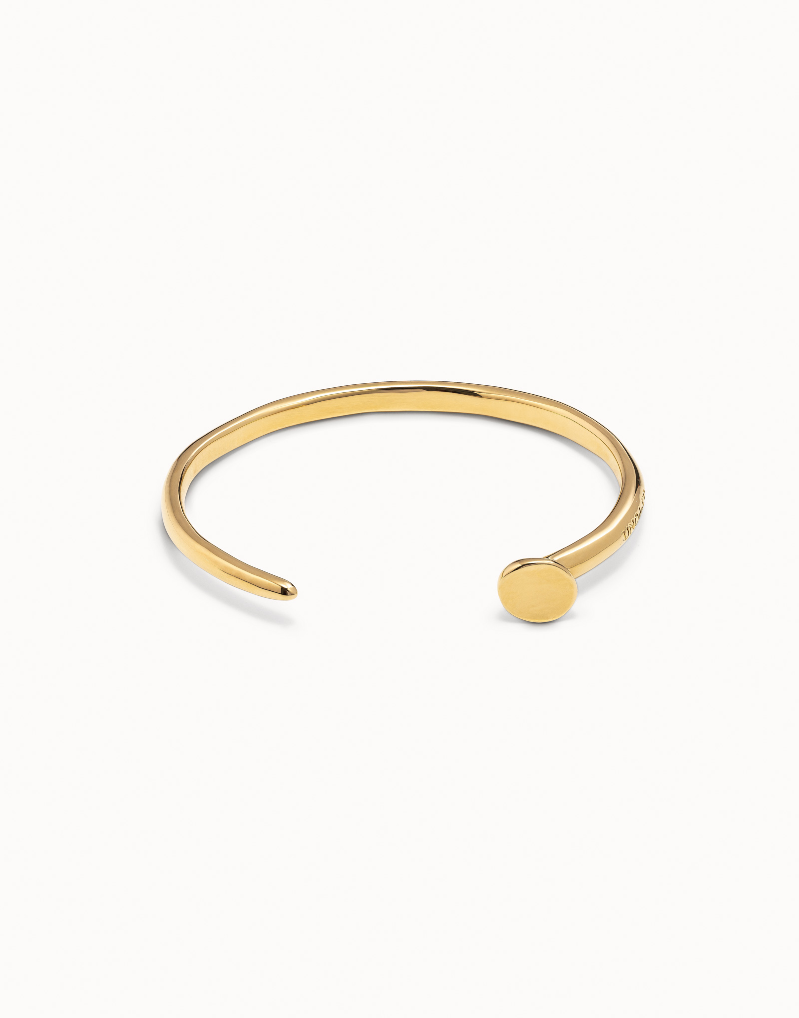 18K gold-plated nail shaped bracelet, Golden, large image number null