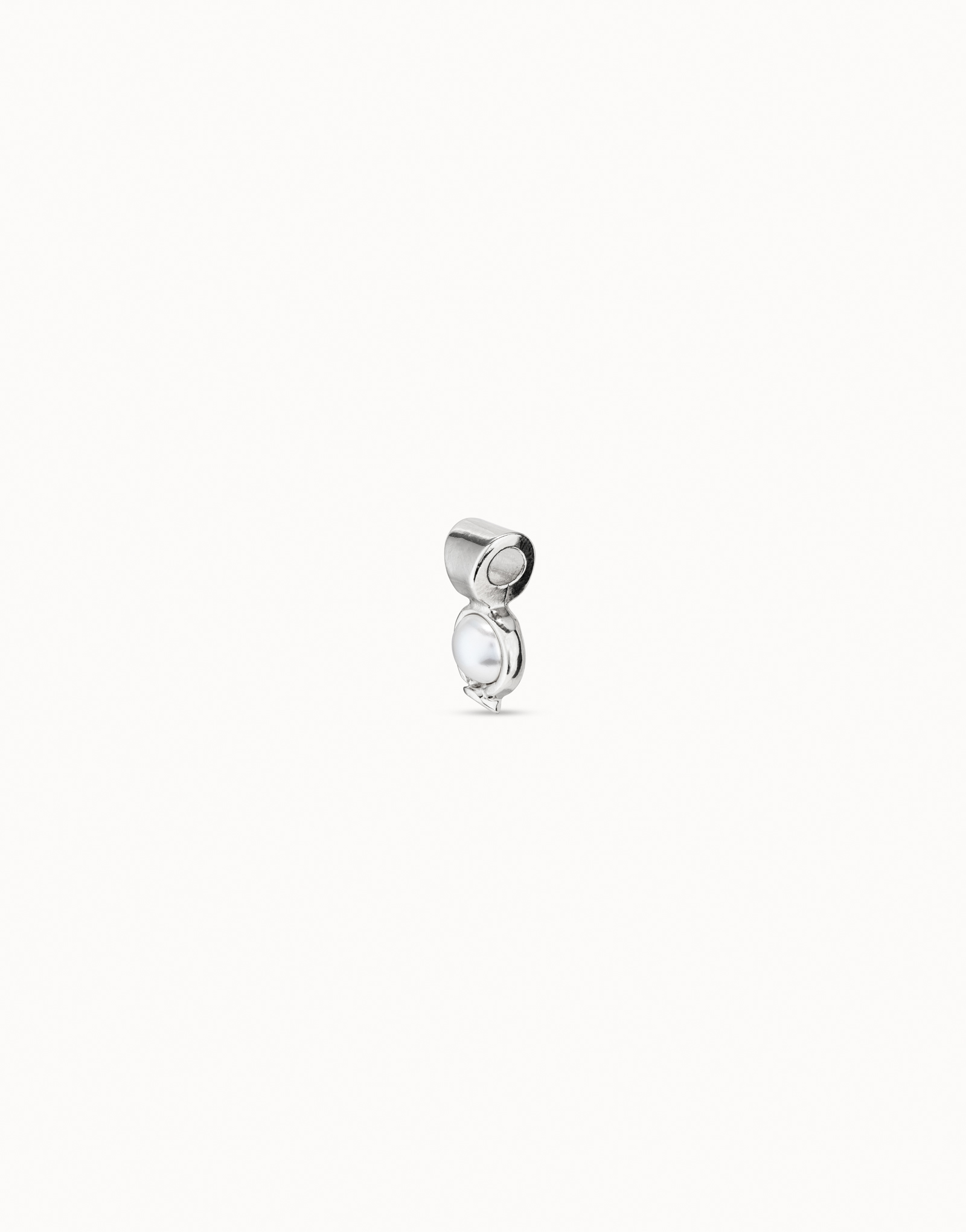 Sterling silver-plated charm with pearl, Silver, large image number null