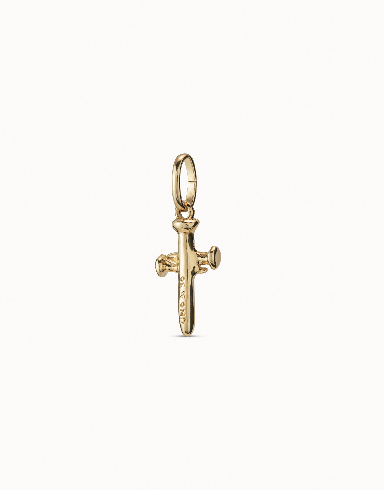 18K gold-plated medium sized cross charm, Golden, large image number null