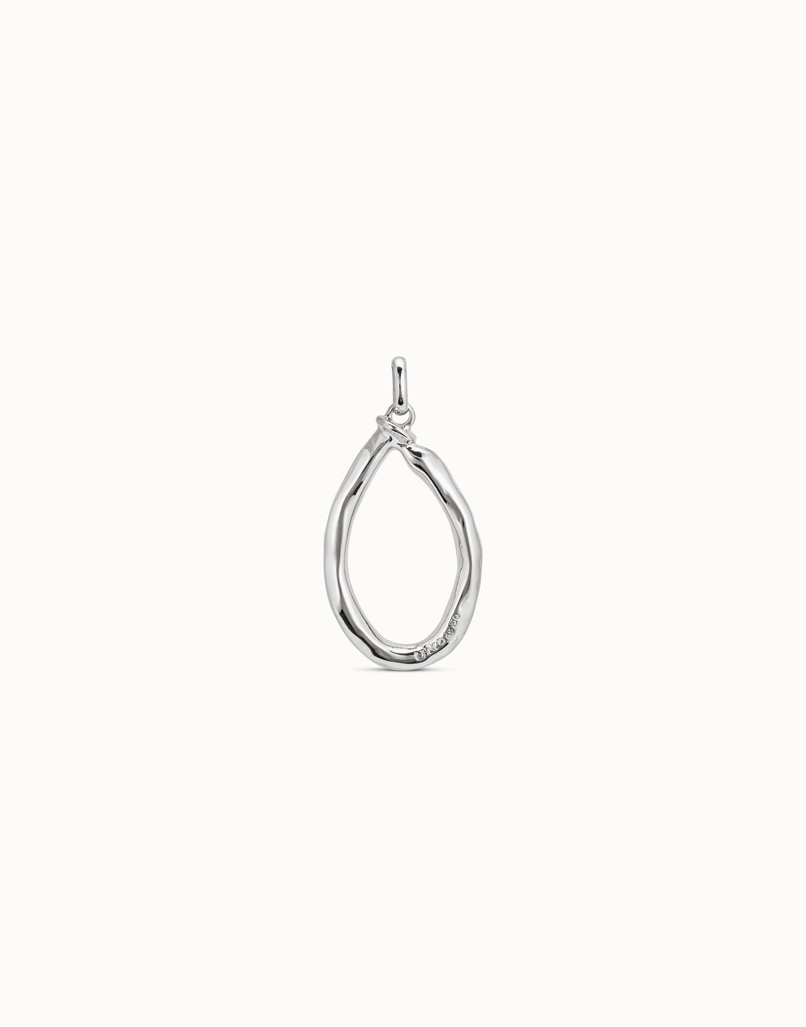 Sterling silver-plated letter O pendant, Silver, large image number null