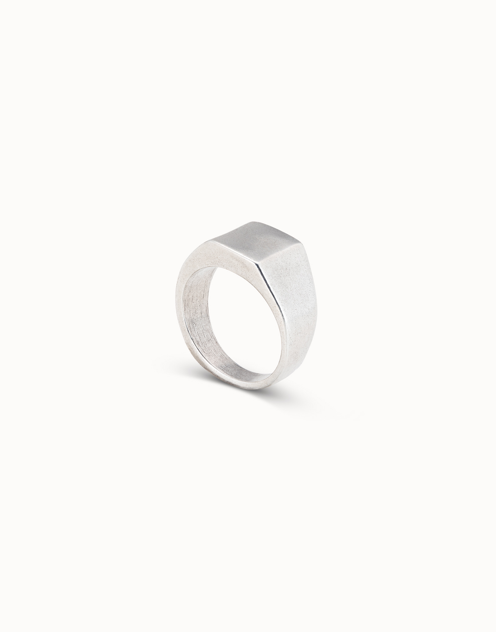 Sterling silver-plated square surface ring, Silver, large image number null