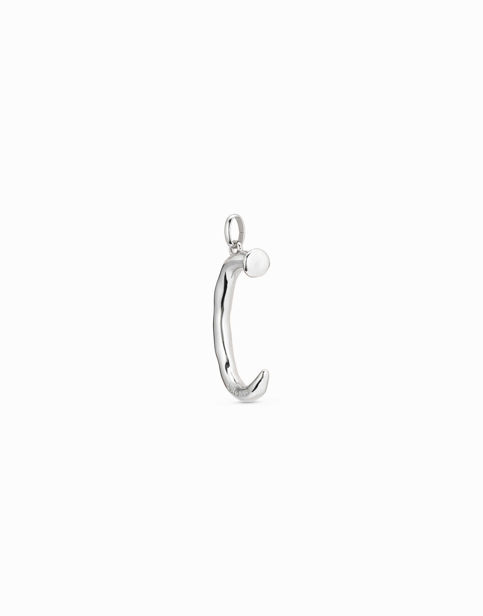 Sterling silver-plated letter C pendant, Silver, large image number null