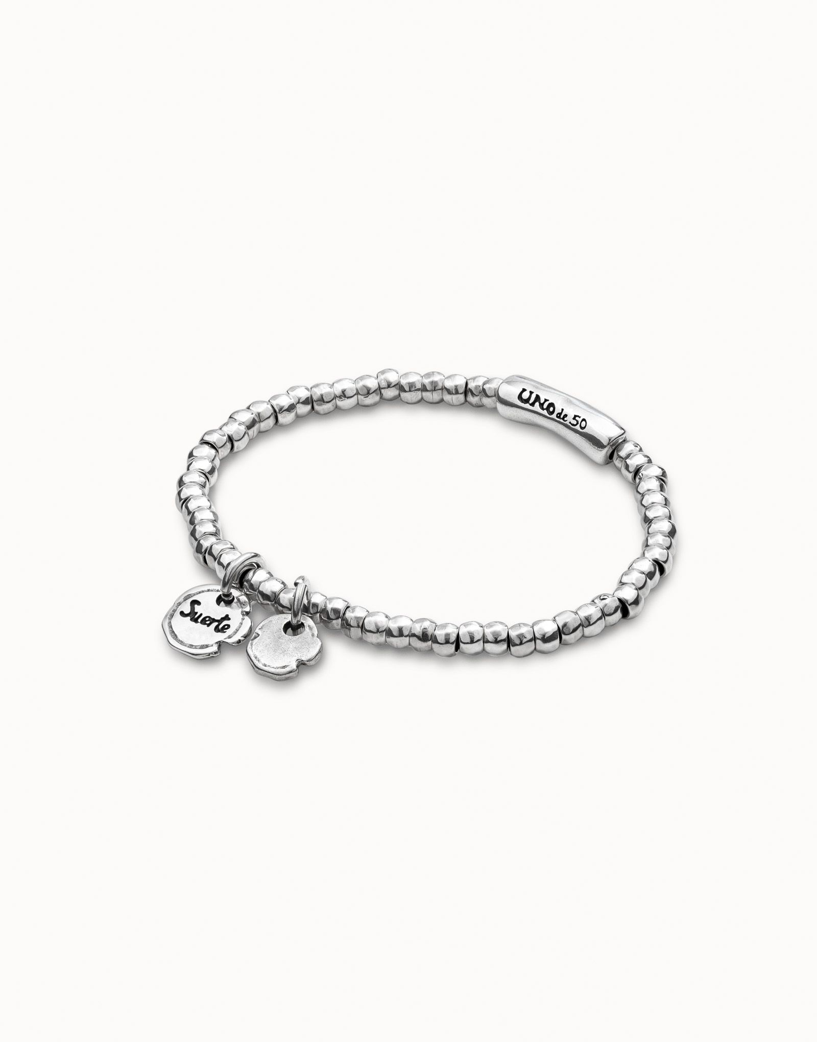 Sterling silver-plated bracelet with charms, , large image number null