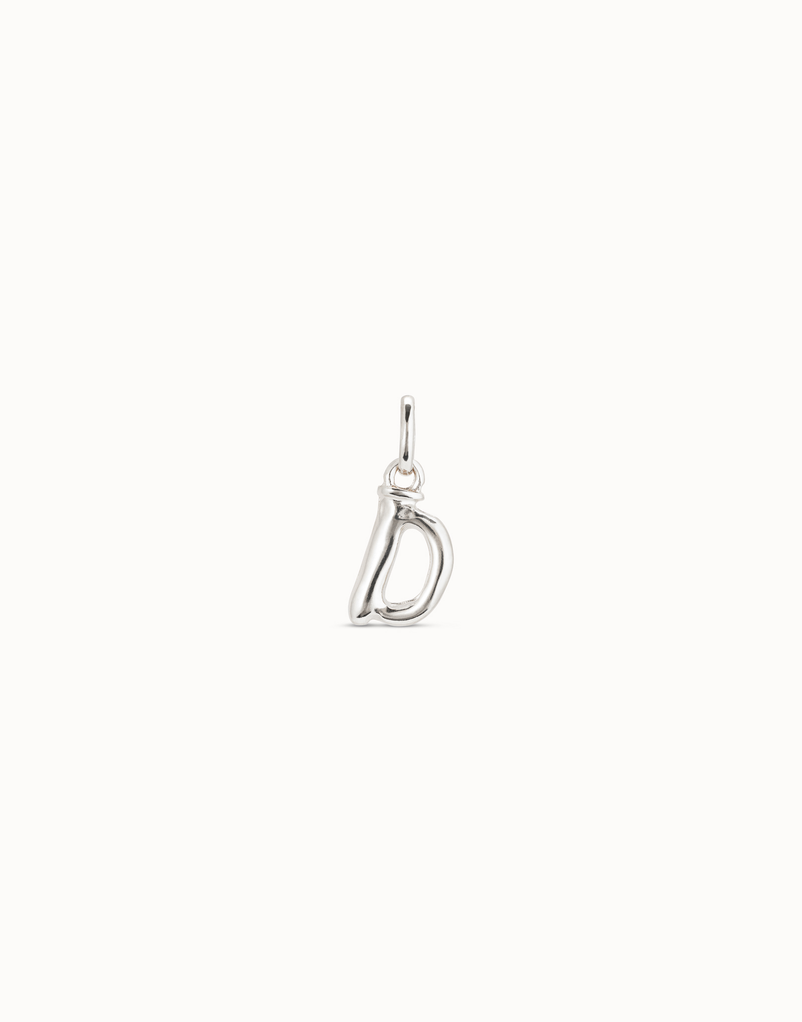 Sterling silver-plated letter D charm, Silver, large image number null