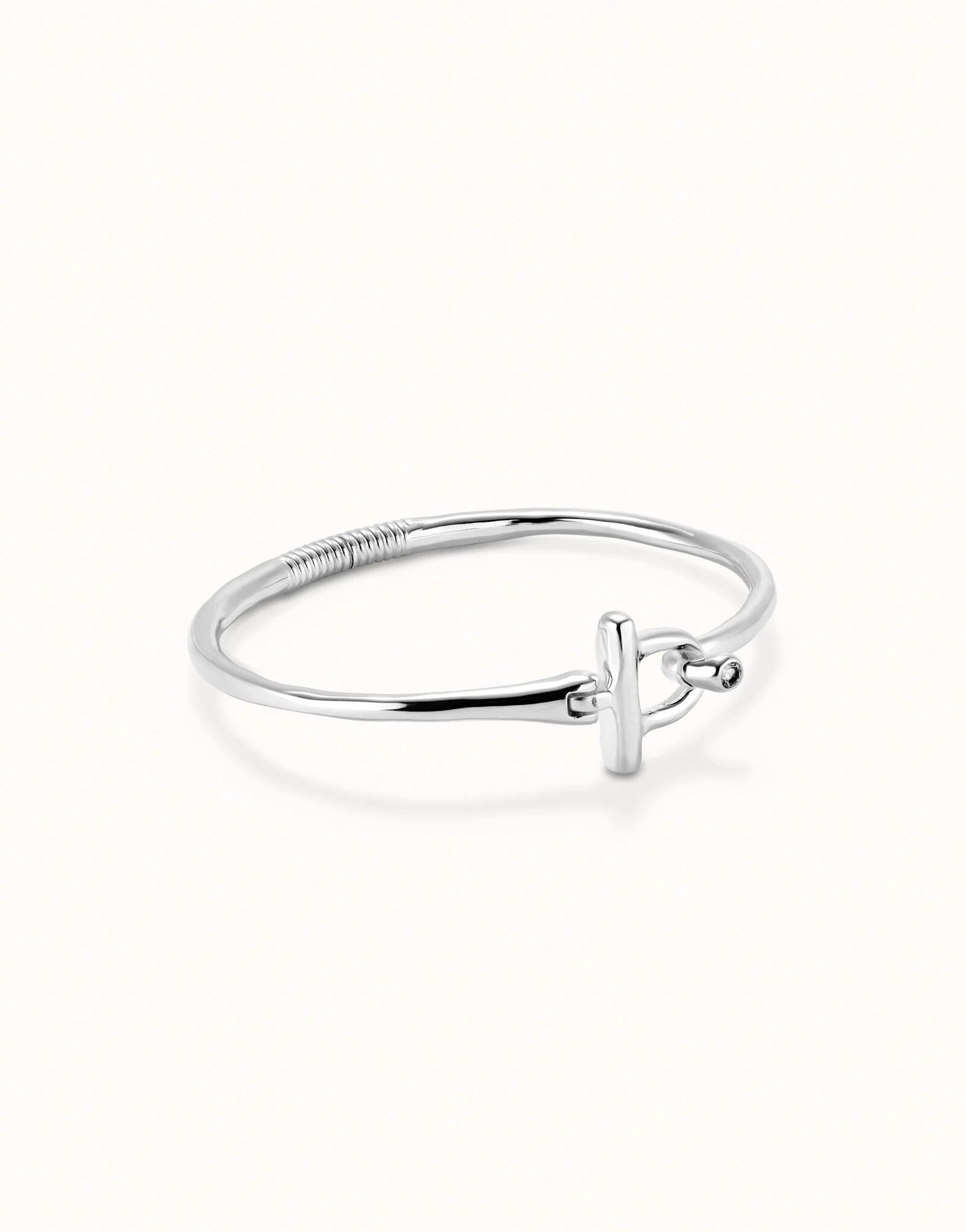 Bangle bracelet with white topaz