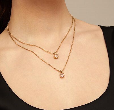 long necklace with a charm