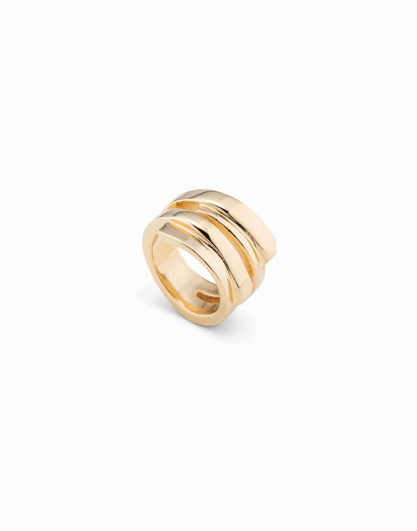 Anillo irregular ba&ntilde;ado en oro de 18k