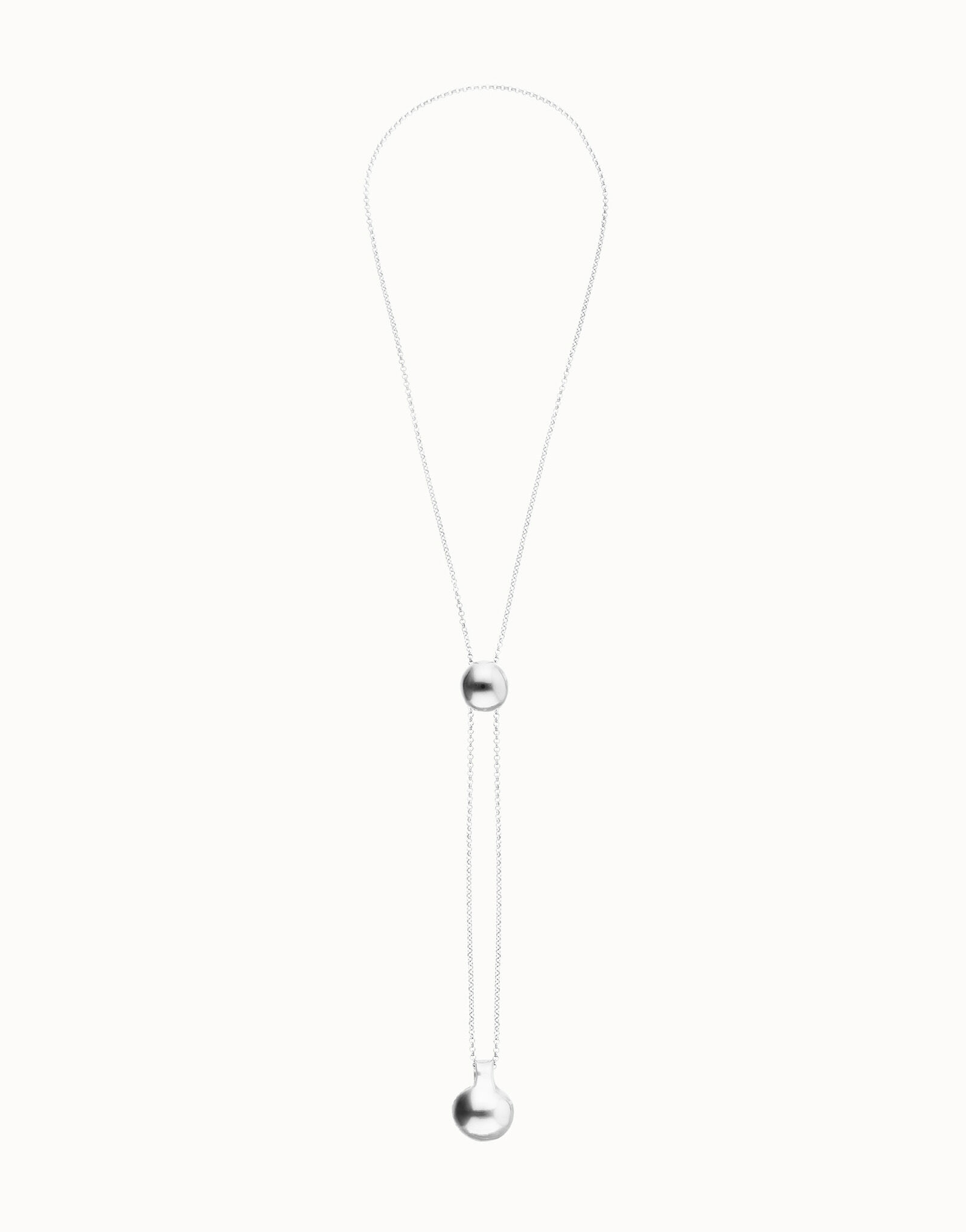 Collana a catena regolabile placcata in argento sterling con due pesi.