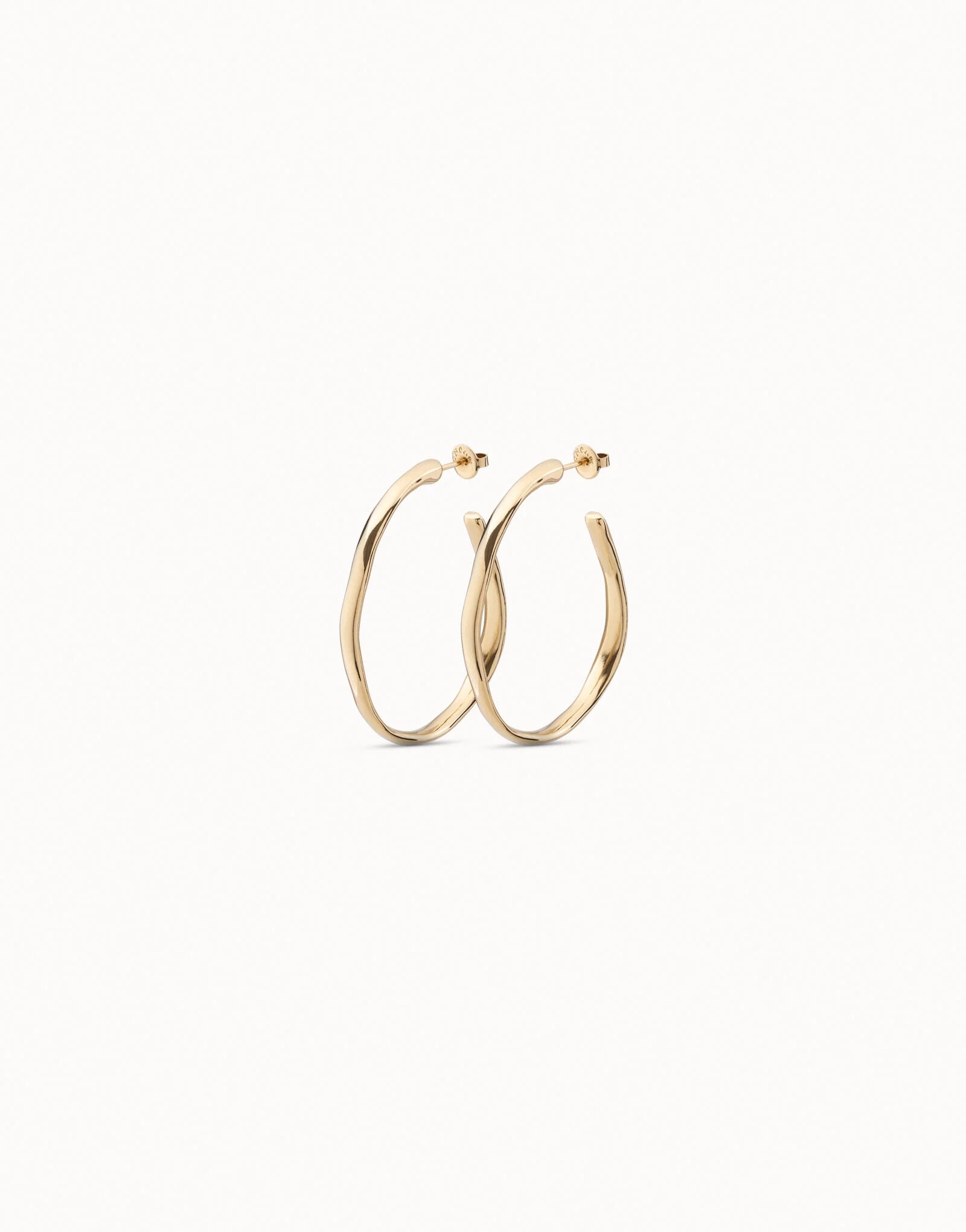 Pendientes de aro abierto ba&ntilde;ados en oro de 18k