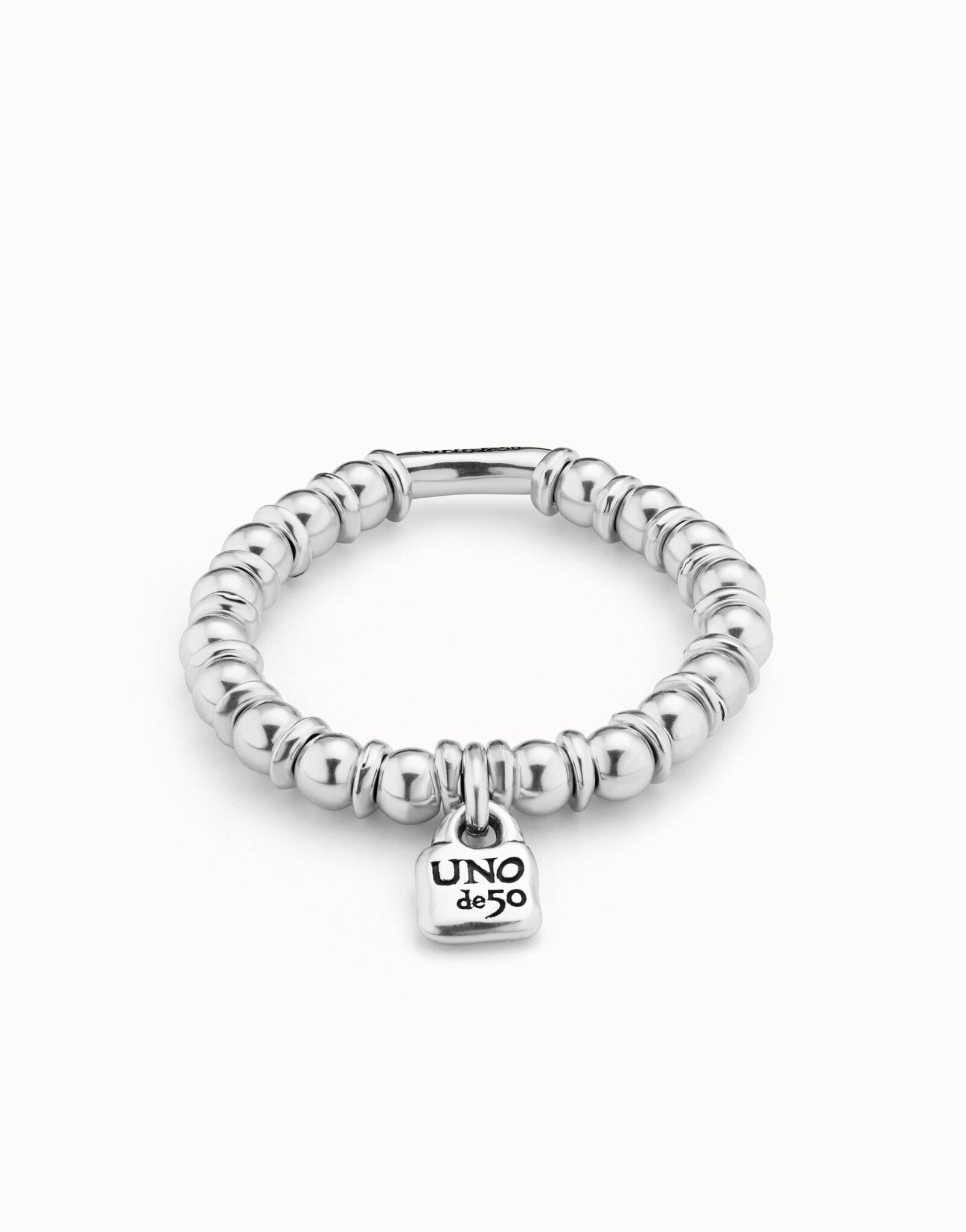 Pulsera el&aacute;stica ba&ntilde;ada en plata de ley