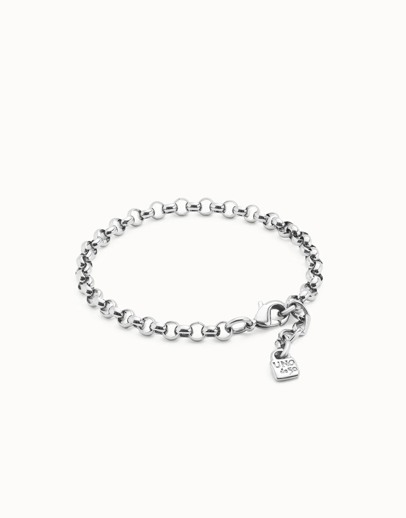 Pulsera cadena ba&ntilde;adas en plata de ley