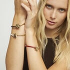 Red leather bracelet with butterfly ornament