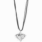 Long leather necklace pendant with manta ray