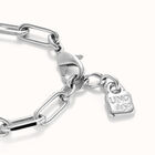 Paper clip link bracelet with padlock