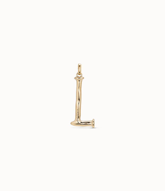 18K gold-plated letter L pendant