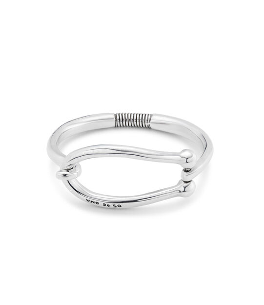 Sterling silver-plated bangle bracelet with large link