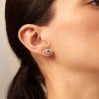 Sterling silver-plated earrings with crystal