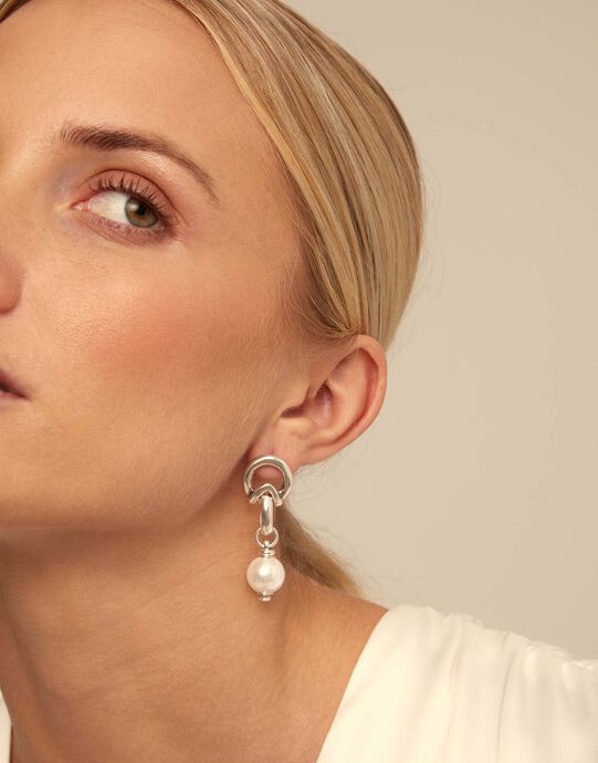 EarRing EndPearl, Silver, large
