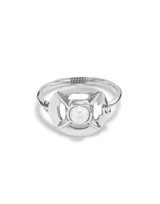 Pulsera ba&ntilde;ada en plata de ley con perla