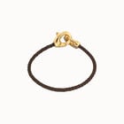 Brown leather bracelet with interlocking carabiner