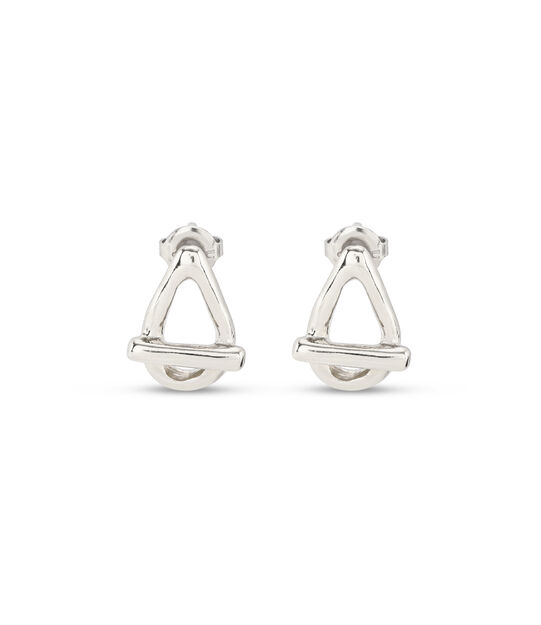 Orecchini placcati argento Sterling a forma di maglia ovale piccola