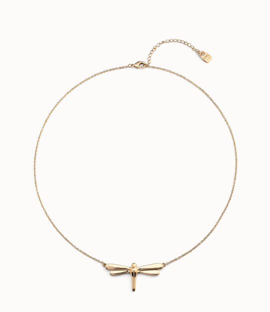 Short  chain pendant necklace  with nail, Golden, large