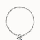 Collana placcata argento Sterling con chiusura ad anello