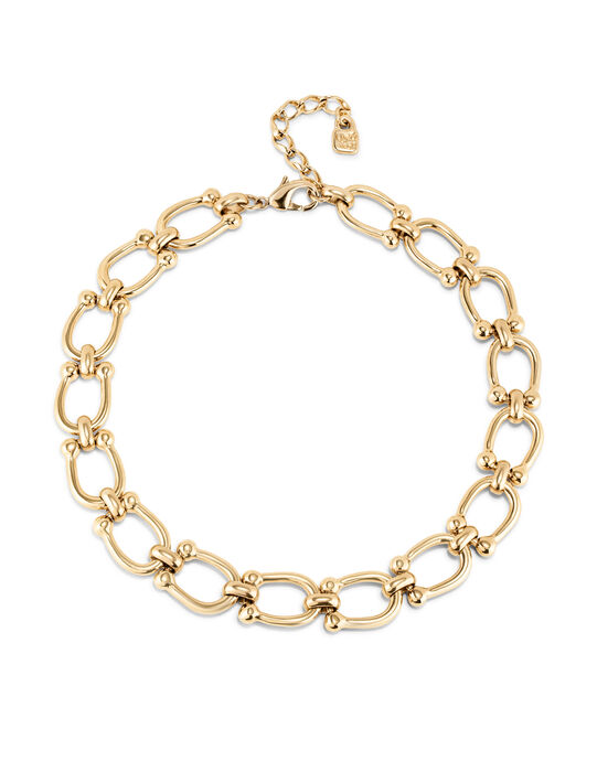 Collar ba&ntilde;ado en oro 18k con eslabones medianos