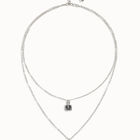 Multi-layer pendant link chain necklace with heart charm