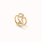 Double ring with white topaz