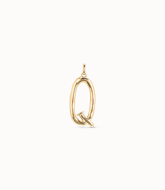 18K gold-plated letter Q pendant