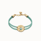 Double turquoise leather birthstone bracelet with eye